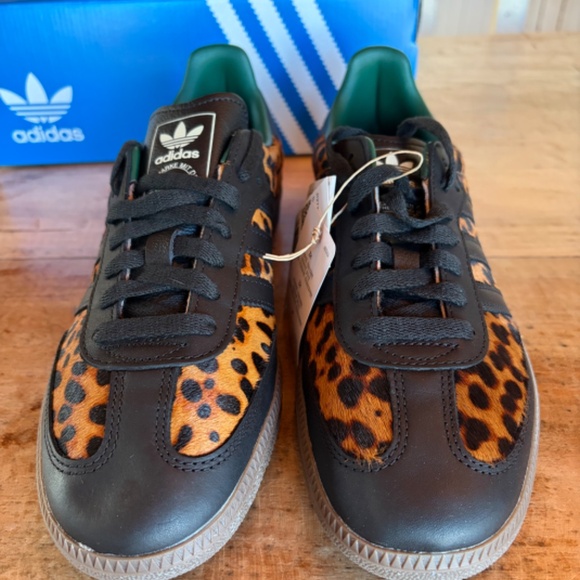 Adidas Samba OG, Black/Green/Leopard, Women's 8.5 - Picture 2 of 9
